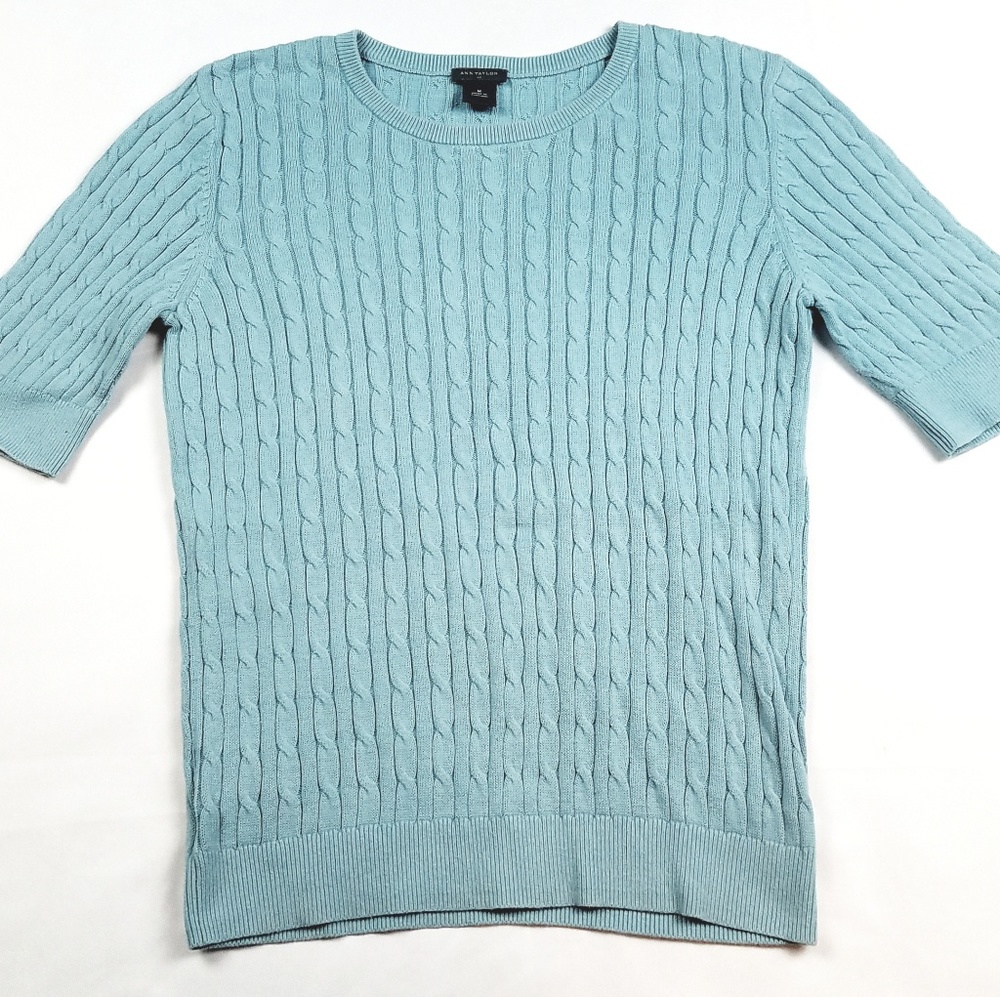 Ann Taylor womens medium blue half sleeve top
